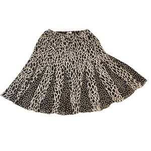 Jessica London plus-size gored midi skirt black & white mixed-print pattern 14W